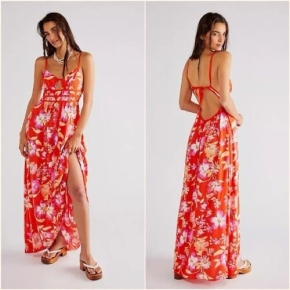 Red Floral Maxi Dress